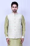 Arihant Rai Sinha_Cream Art Silk Thread Work Blossom Bundi _Online_at_Aza_Fashions