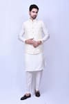 Buy_Arihant Rai Sinha_Cream Cotton Silk Thread Work Bloom Motif Blossom Bundi _at_Aza_Fashions