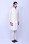 Arihant Rai Sinha_Cream Cotton Silk Thread Work Bloom Motif Blossom Bundi _at_Aza_Fashions