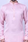 Buy_Arihant Rai Sinha_Pink Short Kurta Bangalori Silk Plain Embroidered Neckline With Pant _Online_at_Aza_Fashions