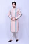 Buy_Arihant Rai Sinha_Multi Color Kurta Cotton Embroidered Mirror Work With Pant _at_Aza_Fashions