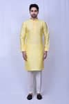 Buy_Arihant Rai Sinha_Yellow Kurta Bangalori Silk Plain With Pant _Online_at_Aza_Fashions