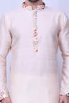 Buy_Arihant Rai Sinha_Beige Kurta Bangalori Silk Plain Mandarin Collar With Pant_Online_at_Aza_Fashions