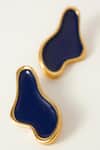 Shop_Voyce Jewellery_Blue Enamelled Ibiza Abstract Earrings_at_Aza_Fashions