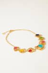 Buy_Voyce Jewellery_Multi Color Enamelled Ubud Circlet Coil Necklace_at_Aza_Fashions