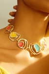 Shop_Voyce Jewellery_Multi Color Enamelled Ubud Circlet Coil Necklace_at_Aza_Fashions