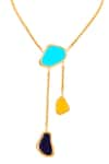 Buy_Voyce Jewellery_Blue Enamelled Boracey Drip Shaped Necklace _at_Aza_Fashions