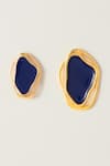 Buy_Voyce Jewellery_Blue Enameled Cancun Midnight Abstract Earrings _at_Aza_Fashions