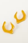 Buy_Voyce Jewellery_Yellow Enameled Hawaii Sunrise Abstract Earrings _at_Aza_Fashions