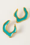 Buy_Voyce Jewellery_Blue Enameled Hawaii Abstract Shaped Earrings _at_Aza_Fashions