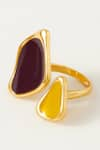 Buy_Voyce Jewellery_Brown Ipanema Enameled Open Ring - Single Pc _at_Aza_Fashions