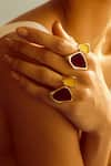 Shop_Voyce Jewellery_Brown Ipanema Enameled Open Ring - Single Pc _at_Aza_Fashions