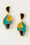 Buy_Voyce Jewellery_Blue Enameled Monaco Dangler Earrings _at_Aza_Fashions