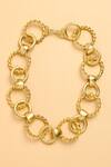 Shop_Joules by Radhika_Gold Plated Intertwined Multi Loop Choker Necklace_at_Aza_Fashions
