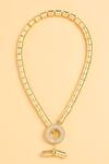 Shop_Joules By Radhika_Gold Plated Diamonte Toggle Lock Necklace_at_Aza_Fashions