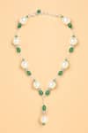 Shop_Joules by Radhika_Gold Plated Garden Pearl Lariat Necklace _at_Aza_Fashions