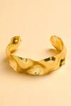 Shop_Joules By Radhika_Gold Plated Crumpled Wave Bracelet_at_Aza_Fashions