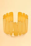 Shop_Joules by Radhika_Gold Plated Stacked Pillar Open Bracelet_at_Aza_Fashions