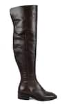 Buy_Vanilla Moon_Brown Paris Round Toe Long Boots _Online_at_Aza_Fashions