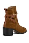 Shop_Vanilla Moon_Brown Link Chain Trim Cecil Plain Ankle Boots _Online_at_Aza_Fashions