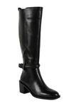 Buy_Vanilla Moon_Black Link Chain Trim Claud Solid Long Boots _at_Aza_Fashions