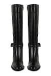 Shop_Vanilla Moon_Black Link Chain Trim Claud Solid Long Boots _at_Aza_Fashions