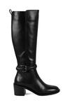 Vanilla Moon_Black Link Chain Trim Claud Solid Long Boots _Online_at_Aza_Fashions