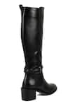 Buy_Vanilla Moon_Black Link Chain Trim Claud Solid Long Boots _Online_at_Aza_Fashions