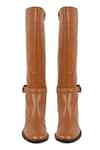 Shop_Vanilla Moon_Brown Link Chain Trim Claud Plain Long Boots _at_Aza_Fashions