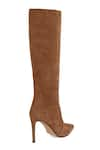 Shop_Vanilla Moon_Brown Link Chain Trim Esther Plain Long Boots _Online_at_Aza_Fashions