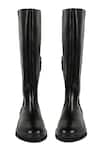 Shop_Vanilla Moon_Black Link Chain Trim Everlee Solid Long Boots _at_Aza_Fashions