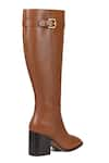 Buy_Vanilla Moon_Brown Link Chain Trim Mallory Plain Long Boots _Online_at_Aza_Fashions