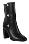 Vanilla Moon_Black Pearl Studded Buttons Marlee Ankle Boots _Online_at_Aza_Fashions