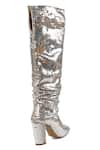 Shop_Vanilla Moon_Gold Sequin Embroidered Millie Metallic Ruched Long Boots_Online_at_Aza_Fashions