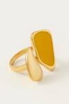 Shop_Voyce Jewellery_Yellow Enameled St Lucia Open Ring _at_Aza_Fashions