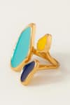 Shop_Voyce Jewellery_Blue Enameled Byron Bay Abstract Shaped Ring _at_Aza_Fashions