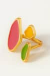 Shop_Voyce Jewellery_Pink Enameled Byron Bay Open Ring _at_Aza_Fashions