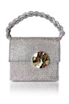 Buy_X Feet Above_Silver Embellished Bijoux Crystal Mesh Mini Bag _at_Aza_Fashions