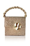 Buy_X Feet Above_Gold Embellished Bijoux Satin Mini Bag _at_Aza_Fashions