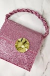 X Feet Above_Pink Embellished Bijoux Structured Mini Bag _Online_at_Aza_Fashions