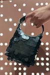 Buy_X Feet Above_Black Embellished Sequa Leather Bag _Online_at_Aza_Fashions