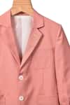 Partykles_Coral Gabardine Notched Collar Plain Blazer_Online_at_Aza_Fashions