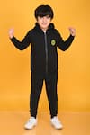 Buy_Anthrilo_Black Cotton Rich Warm Fleece Solid Hoodie And Jogger Set  _at_Aza_Fashions