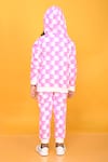 Shop_Anthrilo_Pink Cotton Rich Warm Fleece Printed Checkered Zipper Hoodie And Jogger Set _at_Aza_Fashions