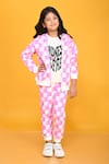 Shop_Anthrilo_Pink Cotton Rich Warm Fleece Printed Checkered Zipper Hoodie And Jogger Set _Online_at_Aza_Fashions