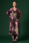 Buy_Arte-Alter_Purple Woven Mulberry Silk Dianthus Kurta And Pant Set  _at_Aza_Fashions