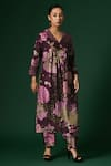 Arte-Alter_Purple Woven Mulberry Silk Dianthus Kurta And Pant Set  _at_Aza_Fashions