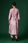 Shop_Arte-Alter_Purple Handwoven Mulberry Silk Hand Printed And Crocus Kurta & Pant Set  _at_Aza_Fashions