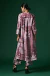 Shop_Arte-Alter_Purple Handwoven Mulberry Silk Hand Printed Mahonia Kurta And Pant Set  _at_Aza_Fashions