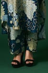 Arte-Alter_Blue Handwoven Mulberry Silk Hand Printed Iris Kurta And Pant Set  _Online_at_Aza_Fashions